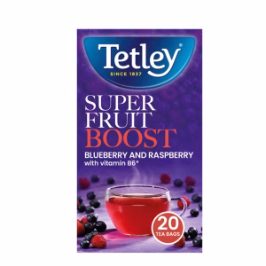 Tetley 40g Super Fruit Blueberry & Raspberry (1x4)