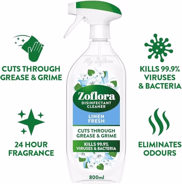 Zoflora Liquid 800ml Linen Fresh
