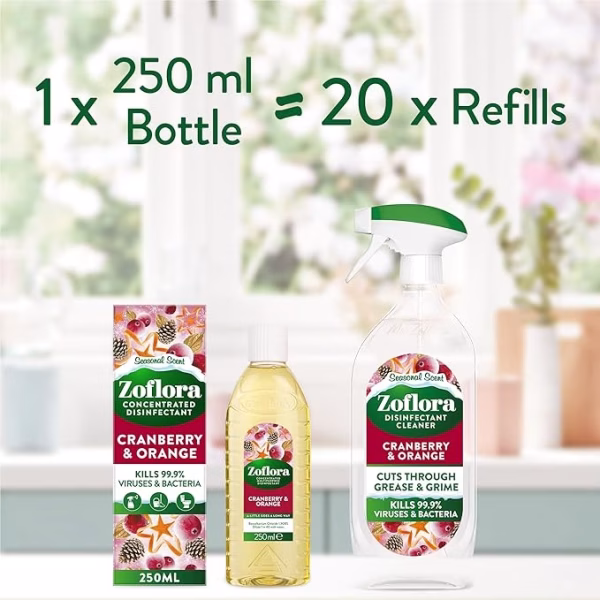 Zoflora Liquid 800ml Cranberry & Orange