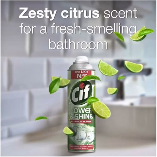CIF Power + Shine Bathroom Mousse 500ml Citrus