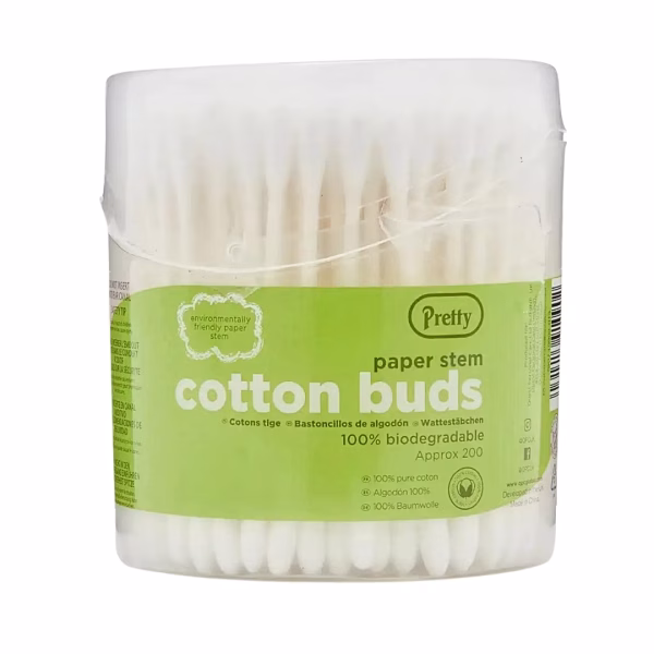 Pretty Paper Stem Cotton Buds 200's Round