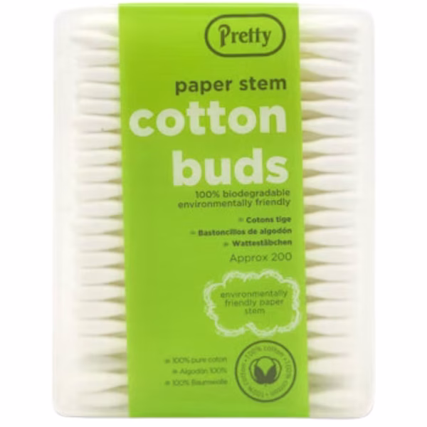 Pretty Paper Stem Cotton Buds 200's Square