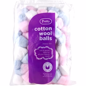 Pretty Cotton Balls Coloured 100'S