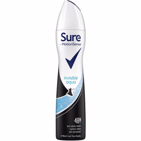 Sure Deo Spray 250ML Invisible Aqua
