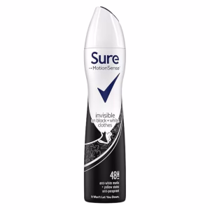 Sure Deo Spray 250ML Invisible B&W Clothe