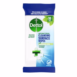 Dettol Antibacterial Wipes 30's - Antibacterial Cleansing Surface Wipes