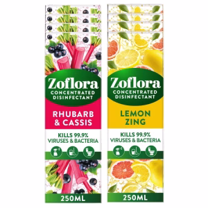 Zoflora Assorted Rhubarb & Lemon 250ml pk8