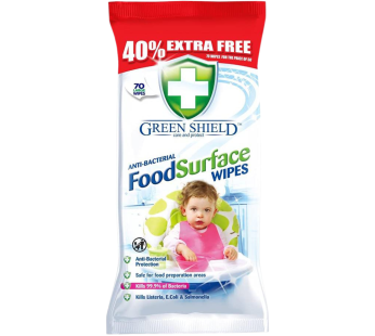 Greensheild Antibacterial Foodsurface Wipes 70w