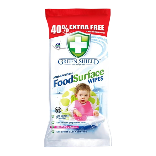 Greensheild Antibacterial Foodsurface Wipes 70w