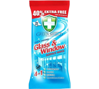 Greensheild Glass & Winedow Wipes 70w