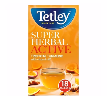 Tetley 40g Super Herbal Active Tropical Turmeric