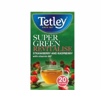 Tetley 40g Super Revitalise Straw & Raspby