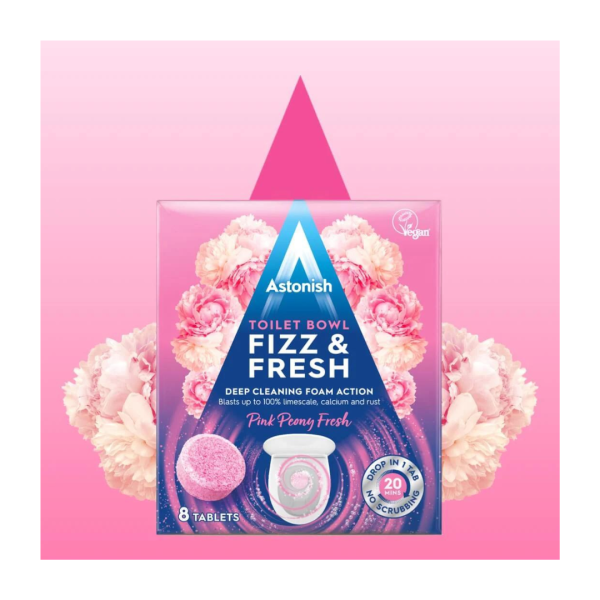 Astonish Toilet Bowl Fizz & Fresh 8TAB Pink Peony