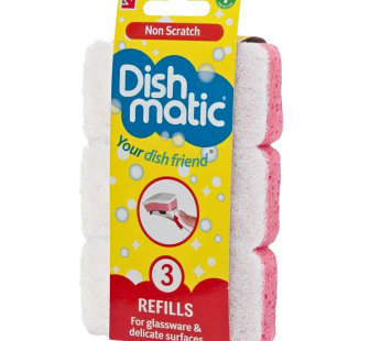 Dishmatic Sponge Refill Non Scratch 3pcs White