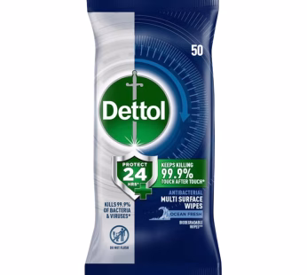 Dettol Antibacterial Wipes 50’s – Multi Surface Ocean Escape