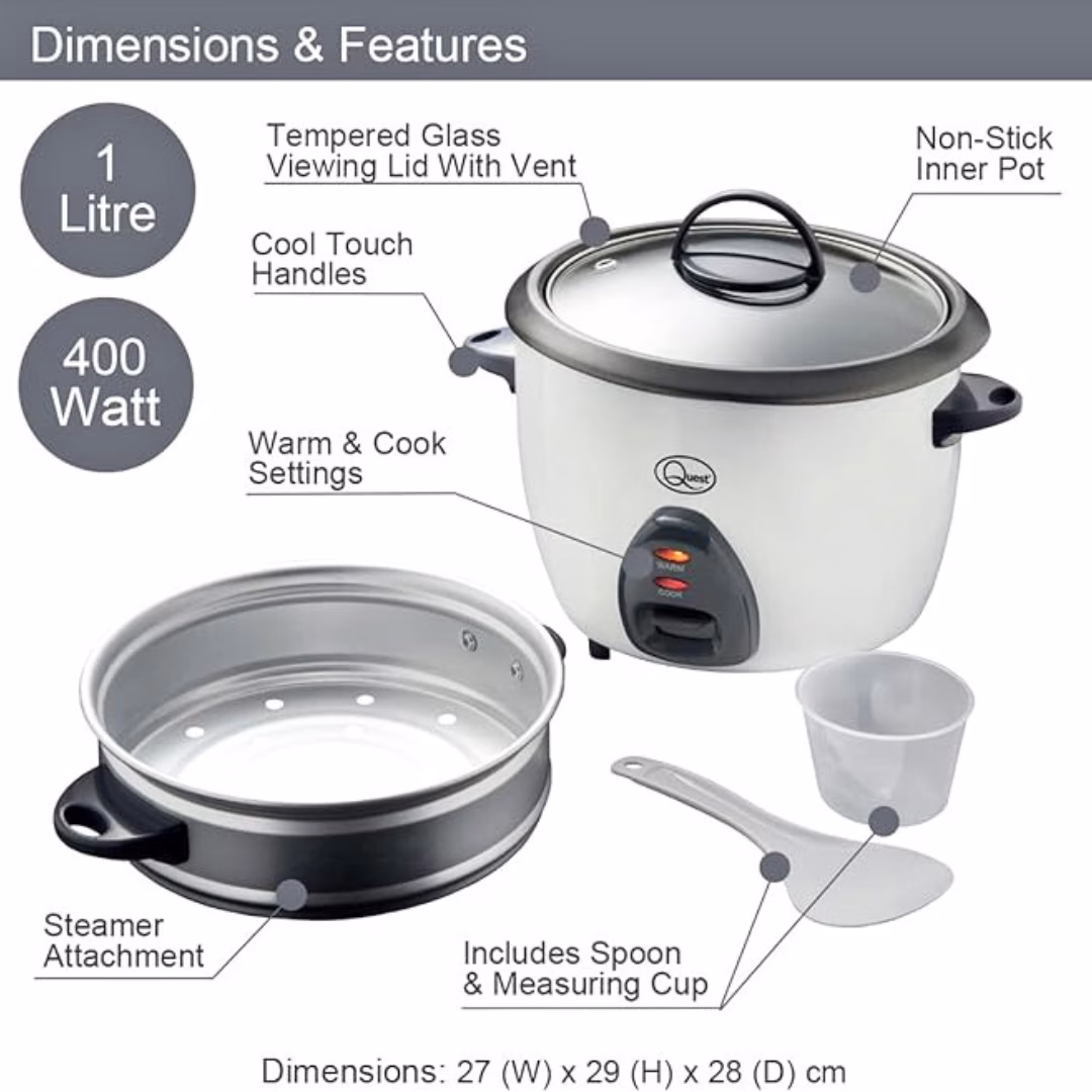 Quest Rice Cooker And Steamer 1L - Image 2